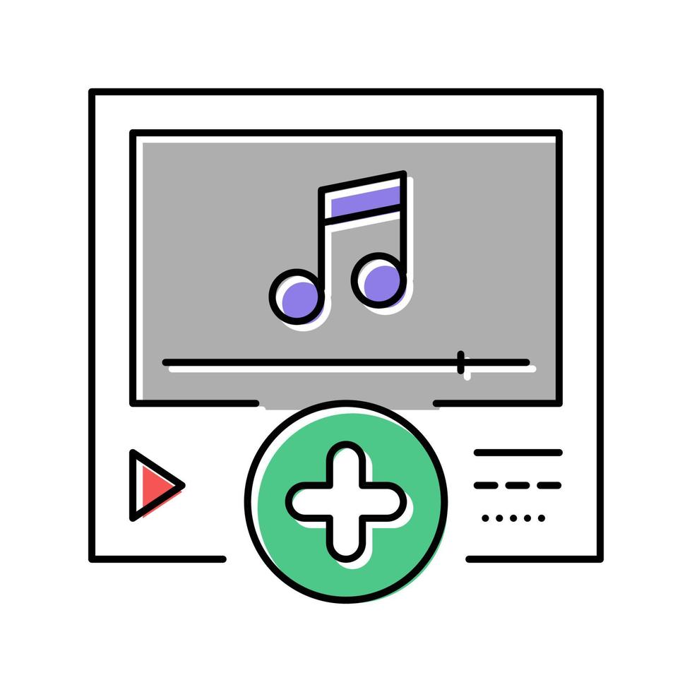 contenuto musicale ugc icona colore illustrazione vettoriale