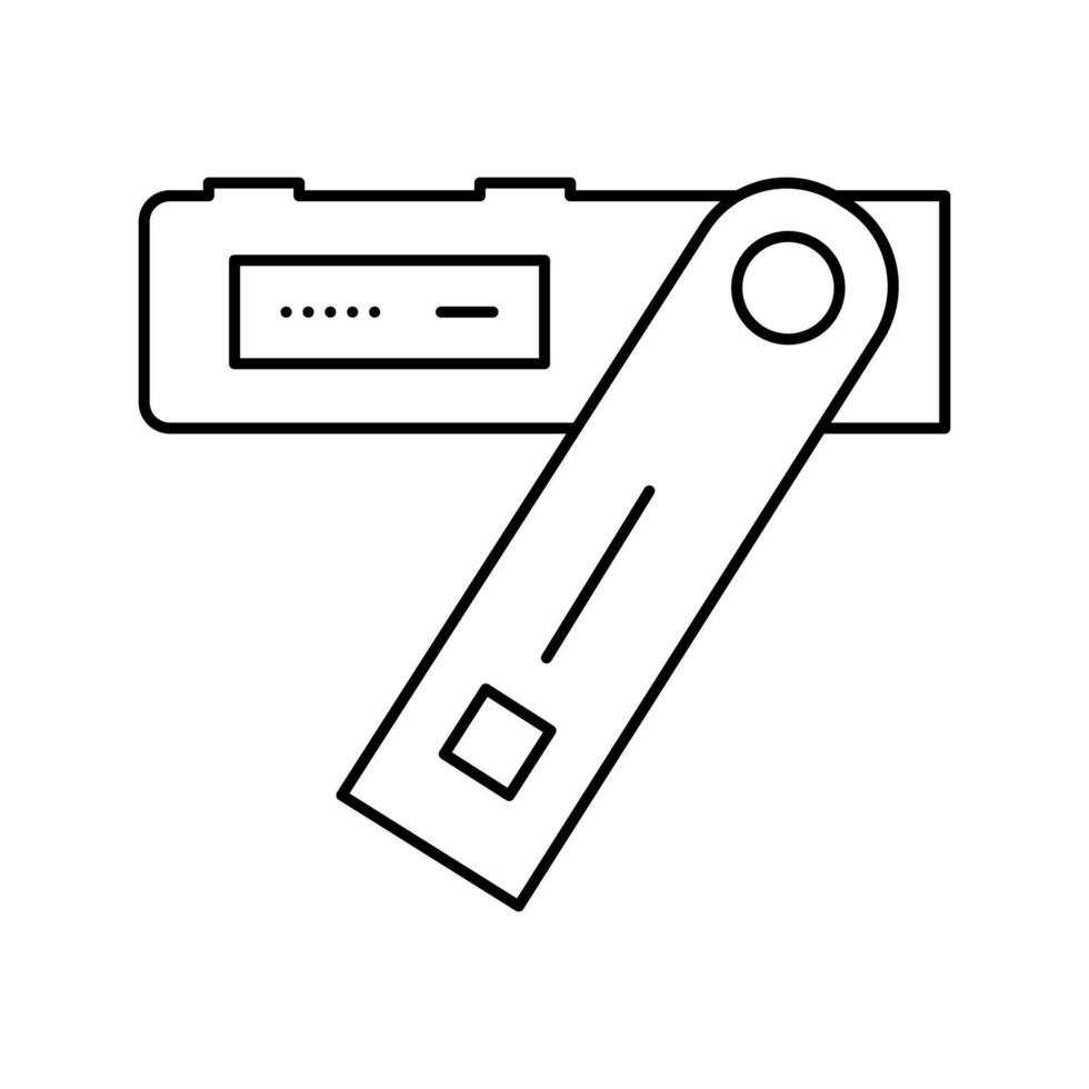 illustrazione vettoriale dell'icona della linea del dispositivo digitale crittografico