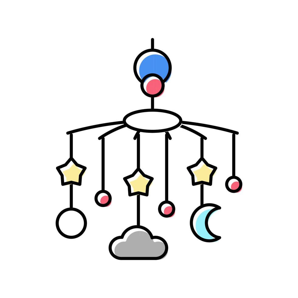 giostra per culla icona del colore del bambino illustrazione vettoriale