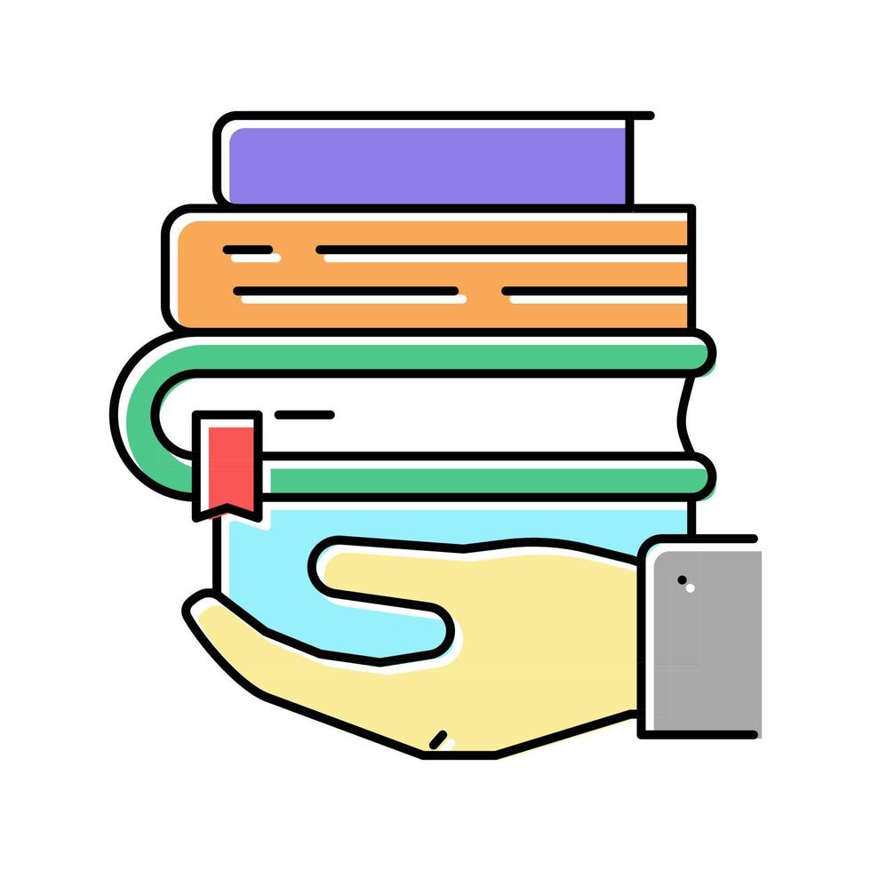 illustrazione vettoriale dell'icona del colore della letteratura educativa
