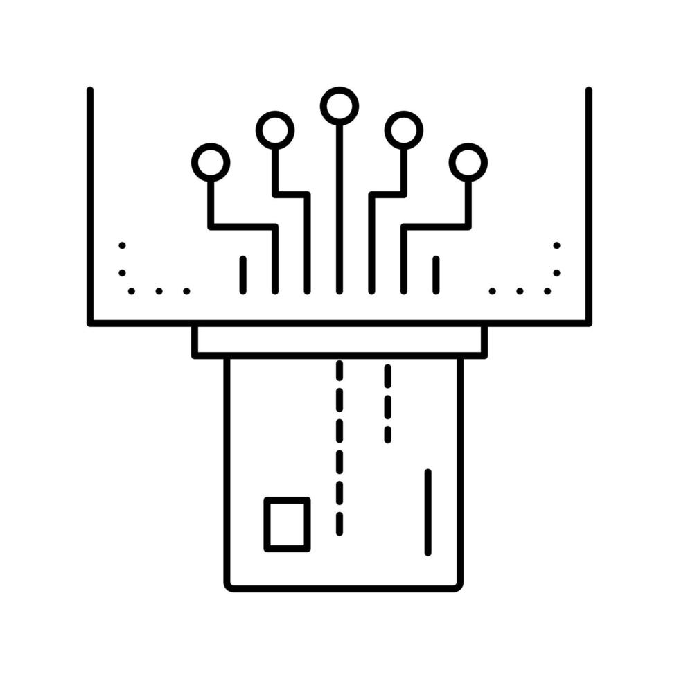 illustrazione vettoriale dell'icona della linea della carta digitale