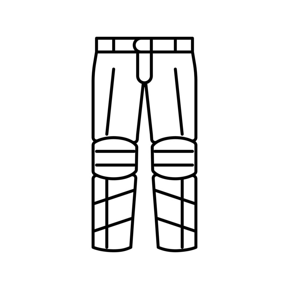 pantaloni motociclo linea icona vettore illustrazione