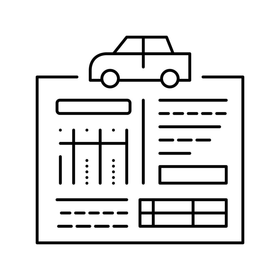illustrazione vettoriale dell'icona della linea di cronologia del servizio auto