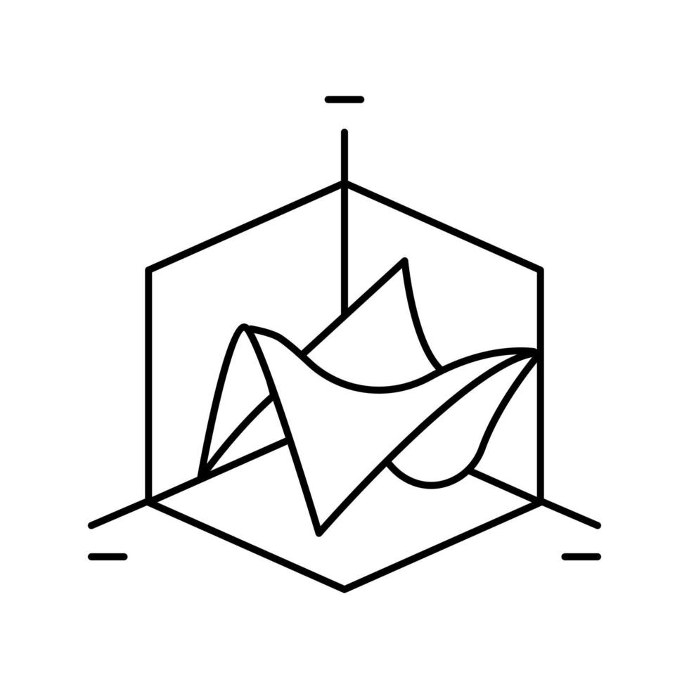 illustrazione vettoriale dell'icona della linea del grafico 3d