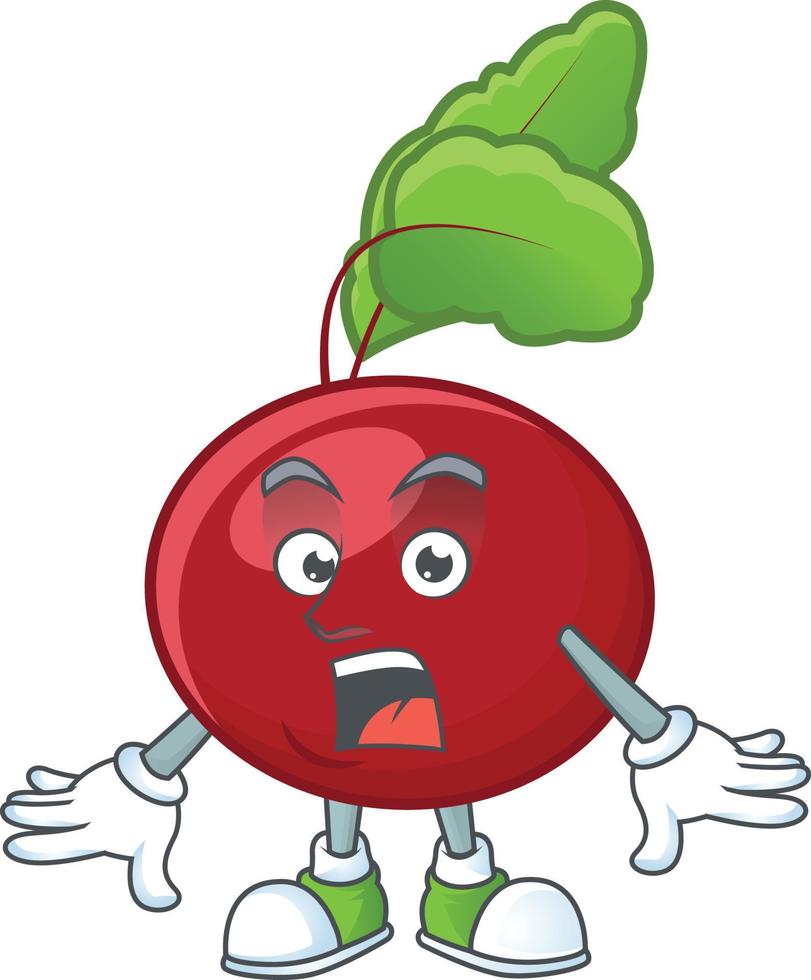 rosso barbabietola verdura cartone animato personaggio vettore