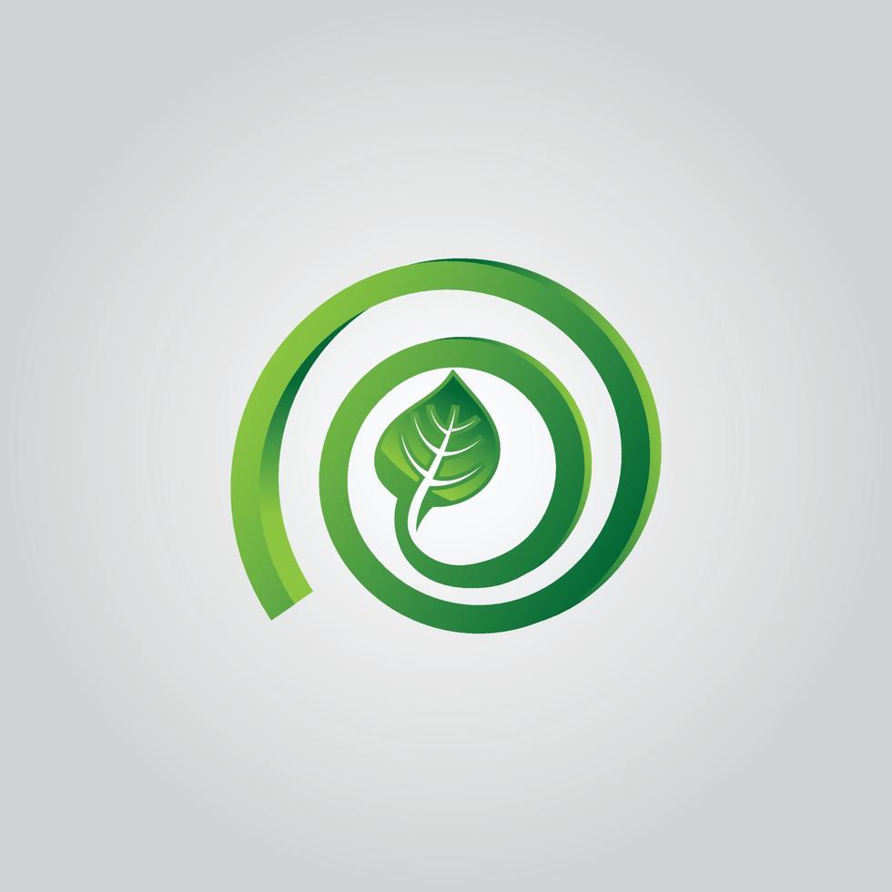 cerchio verde foglia ecologia natura elemento vettore icona. foglia logo e astratto biologico foglia logo