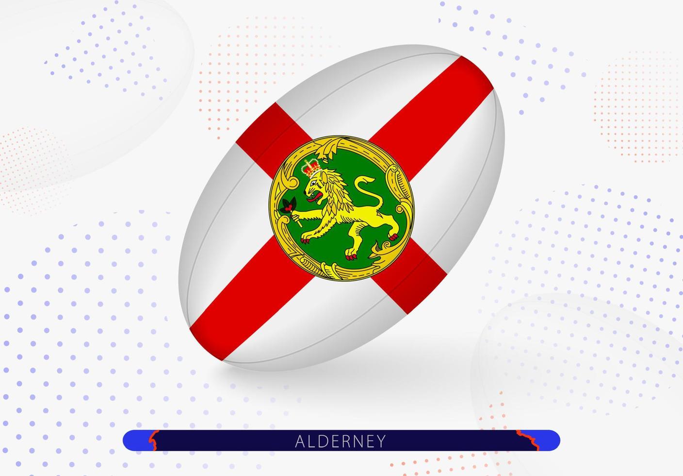 Rugby palla con il bandiera di alderney su esso. attrezzatura per Rugby squadra di alderney. vettore