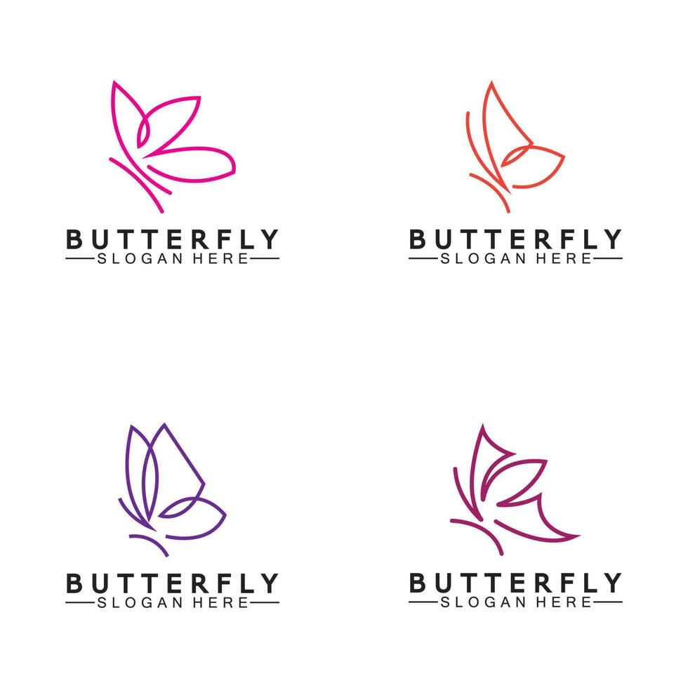 semplice farfalla monoline logo-vettore illustrazione vettore
