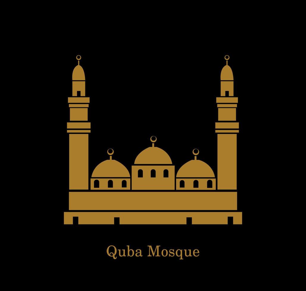 quba moschea, medina vettore icona. mascherato quba d'oro vettore illustrazione.