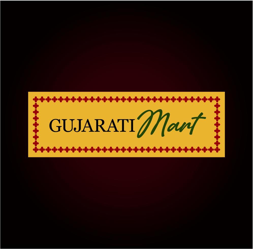 gujarati mercato monogramma. gujarati mercato logo vettore. vettore