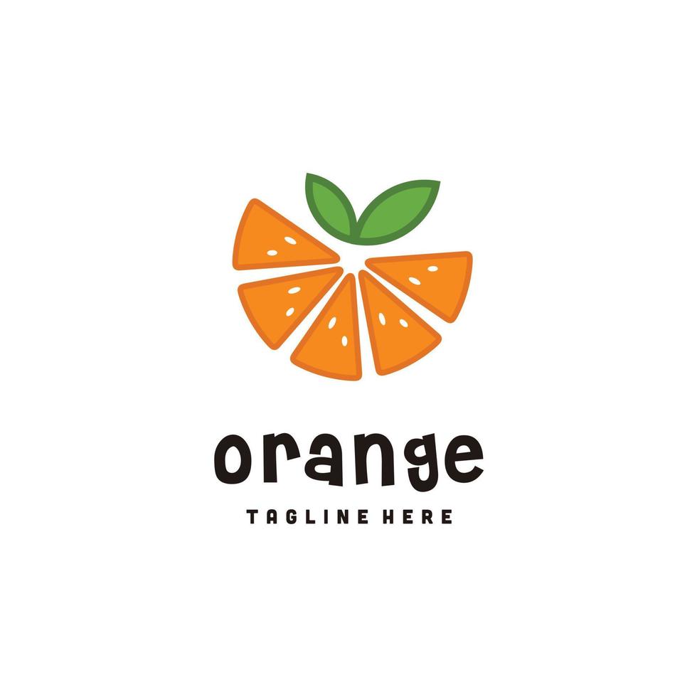 arancia Limone fresco logo frutta minimalista design icona vettore
