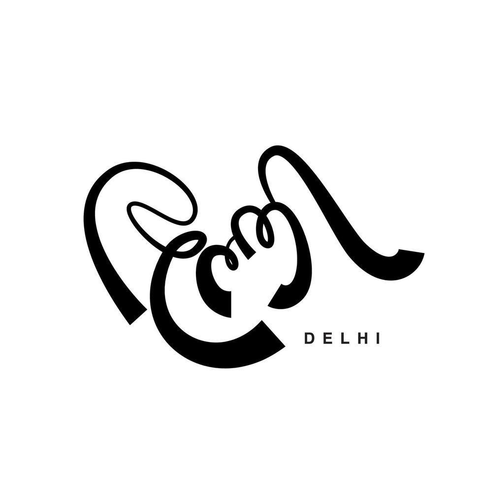 delhi città nome nel devanagari calligrafia. digitale calligrafia. vettore