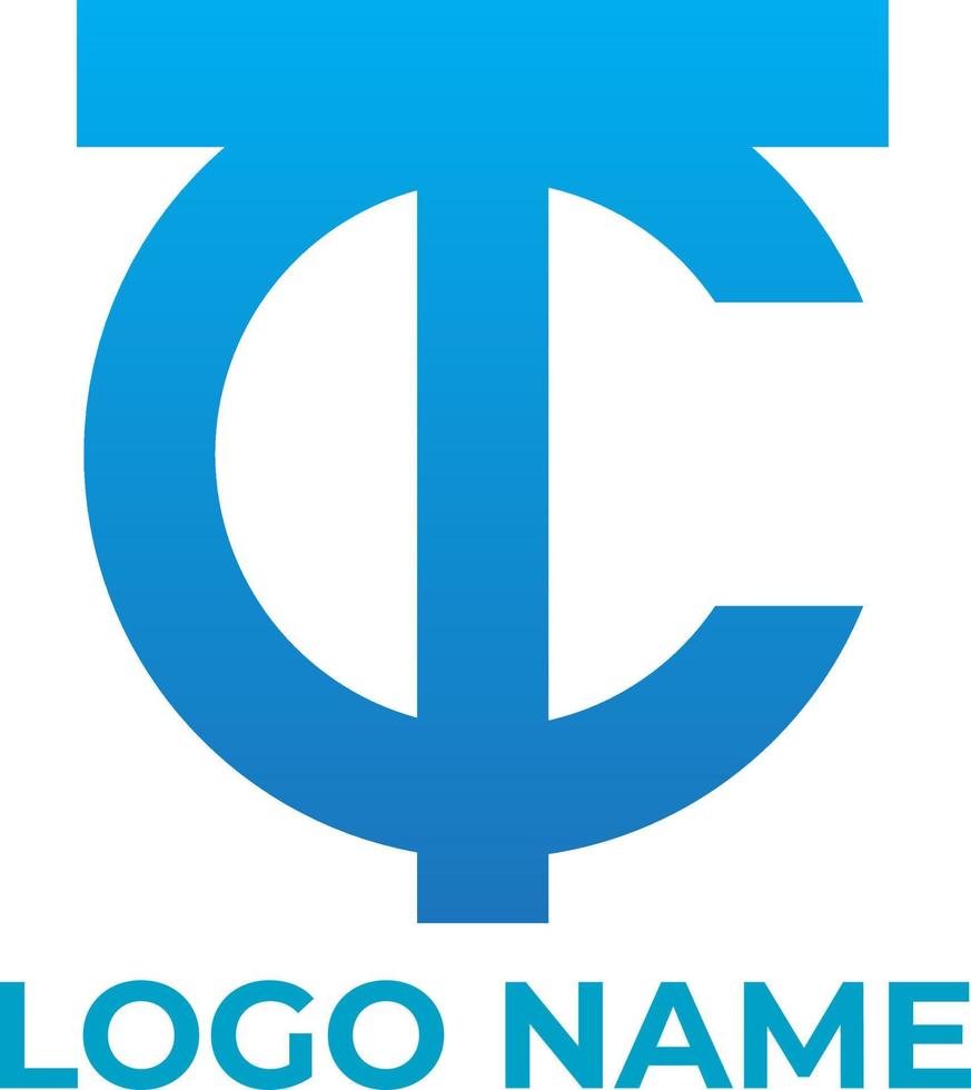 ct, tc iniziale minimalista e moderno logo design vettore