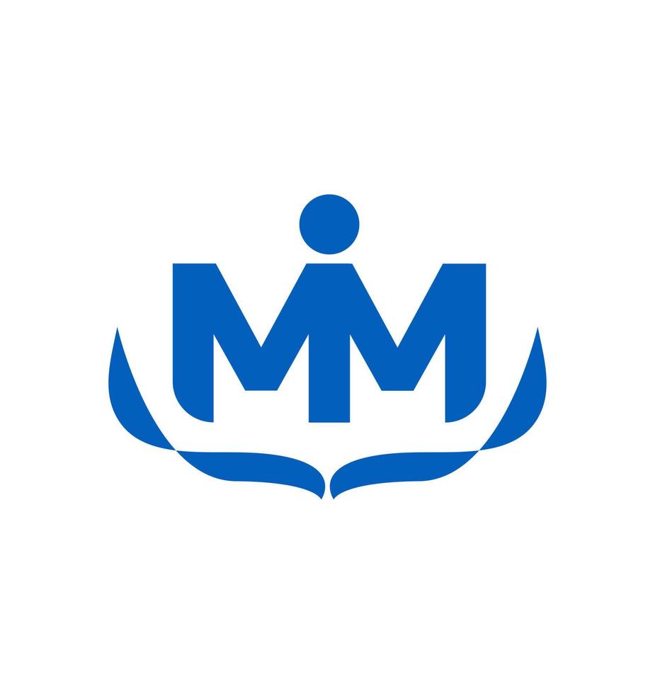 mi M blu monogramma. mi M logo vettore