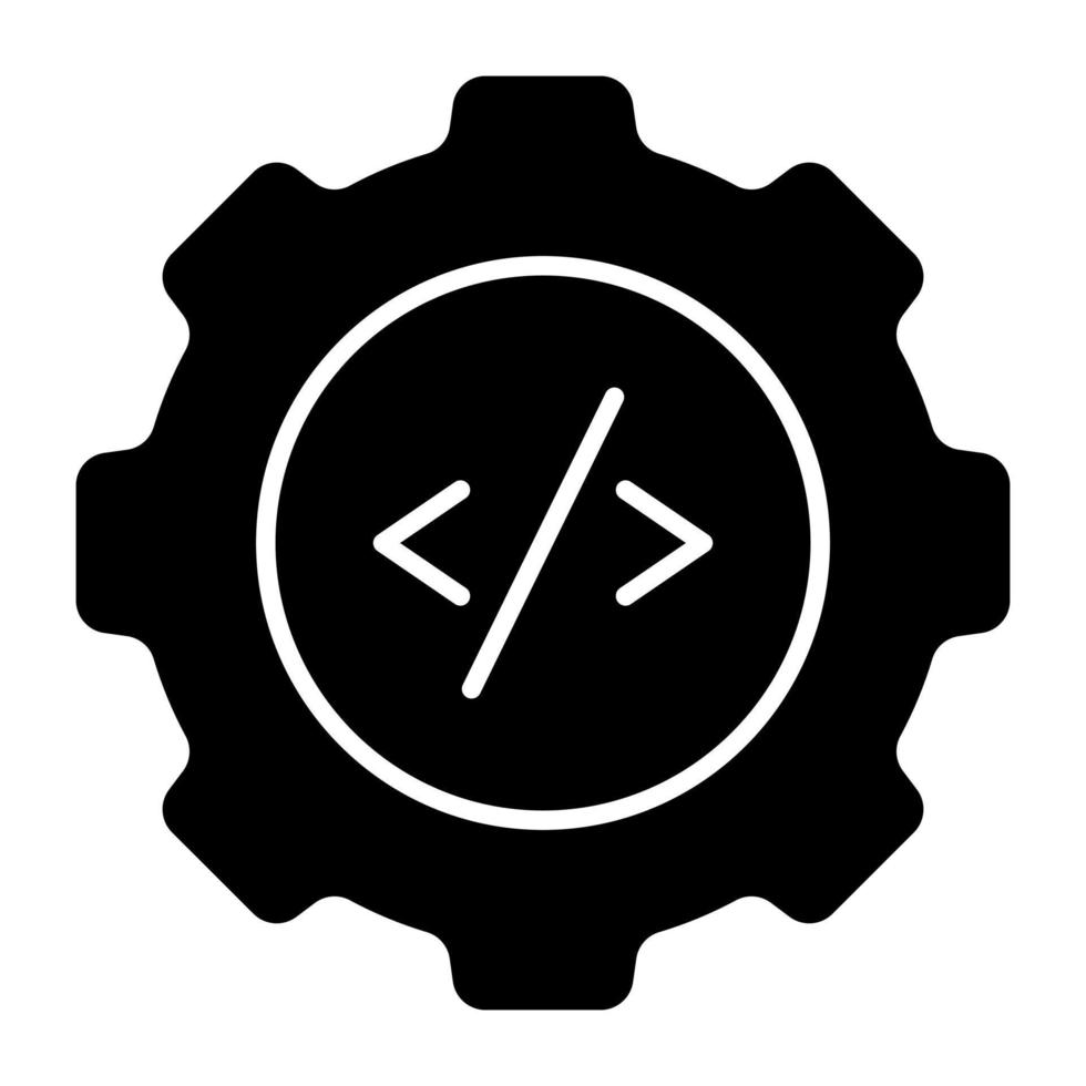 solido design icona di Software sviluppo vettore