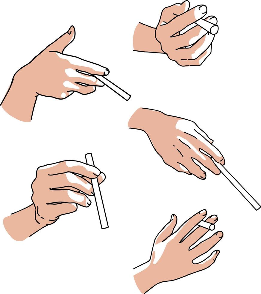 illustrazione di mano hold un' sigaretta vettore design