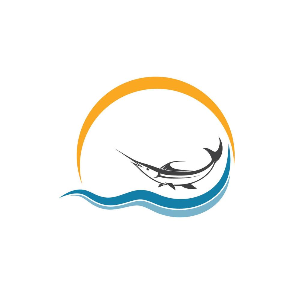 blu Marlin pesce icona logo illustrazione vettore