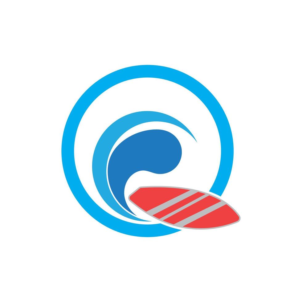 fare surf icona logo vettore illustrazione