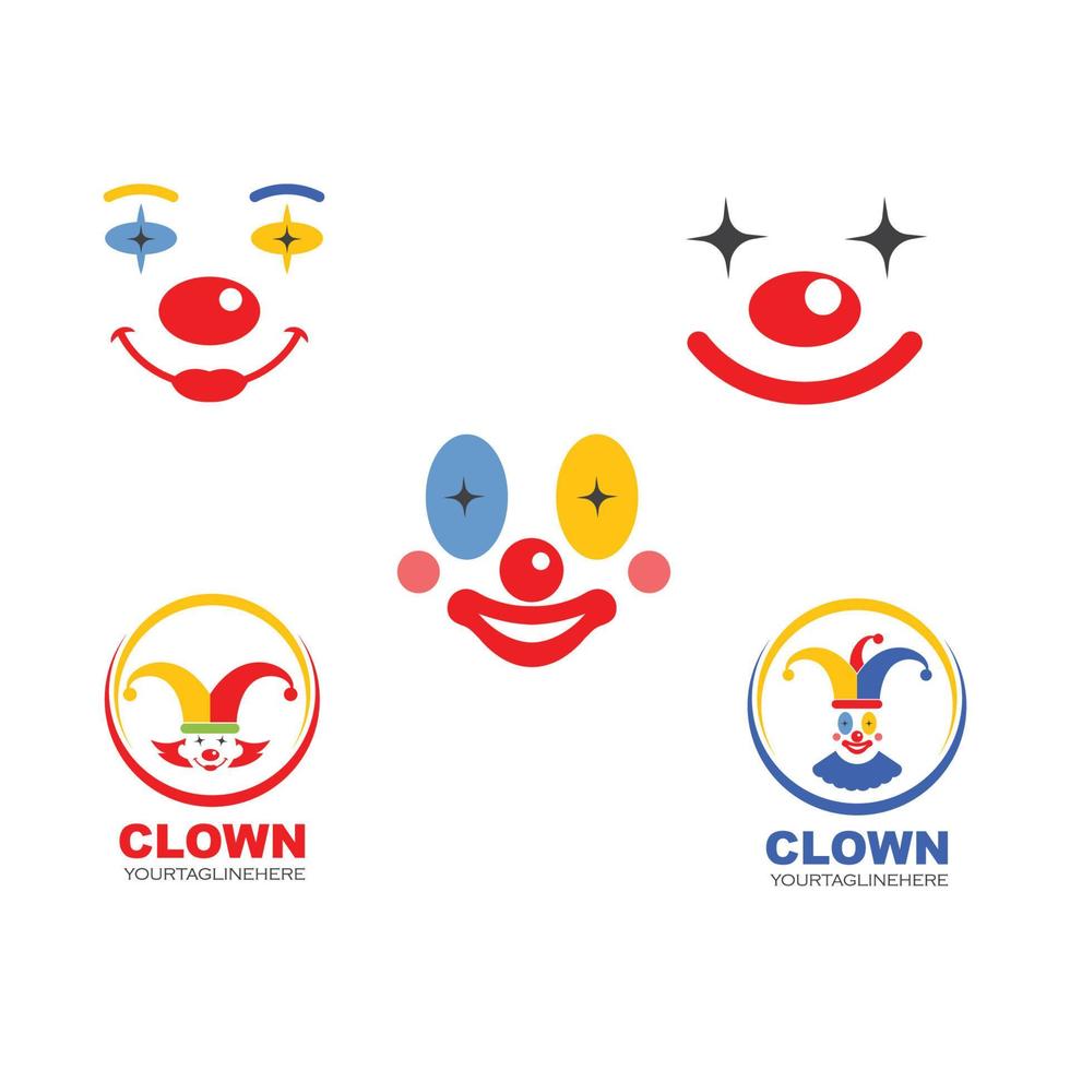 clown viso illustrazione vettore icona design