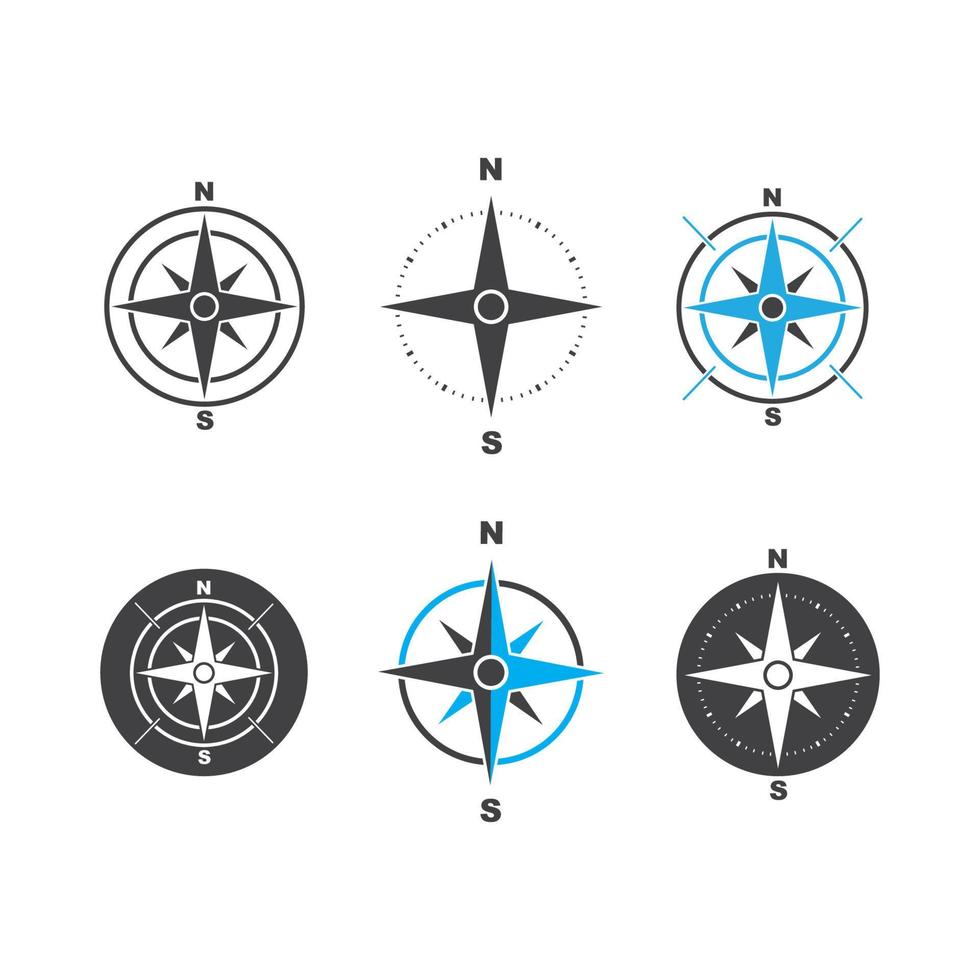 illustrazione dell'icona di vettore del modello di logo della bussola