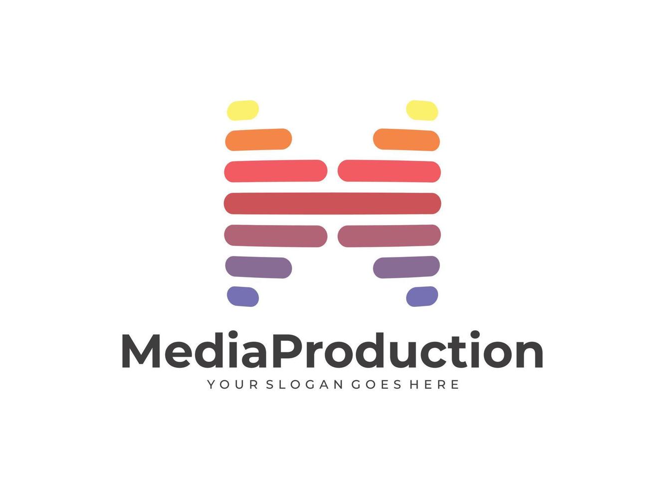 lettera m multimedia logo icona design modello vettore