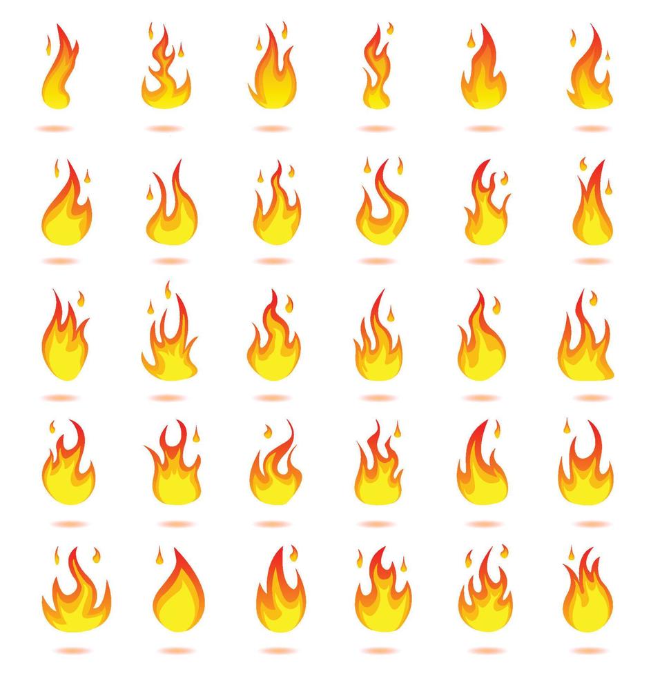 fuoco fiamma logo, pendenza colore icone vettore illustrazione isolato su bianca sfondo.
