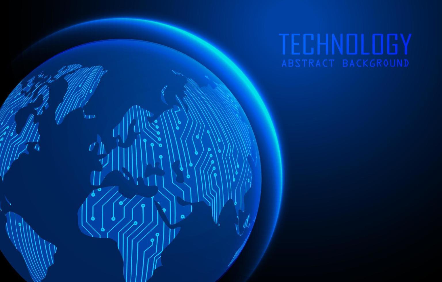 moderno mondo carta geografica olografo su tecnologia sfondo vettore