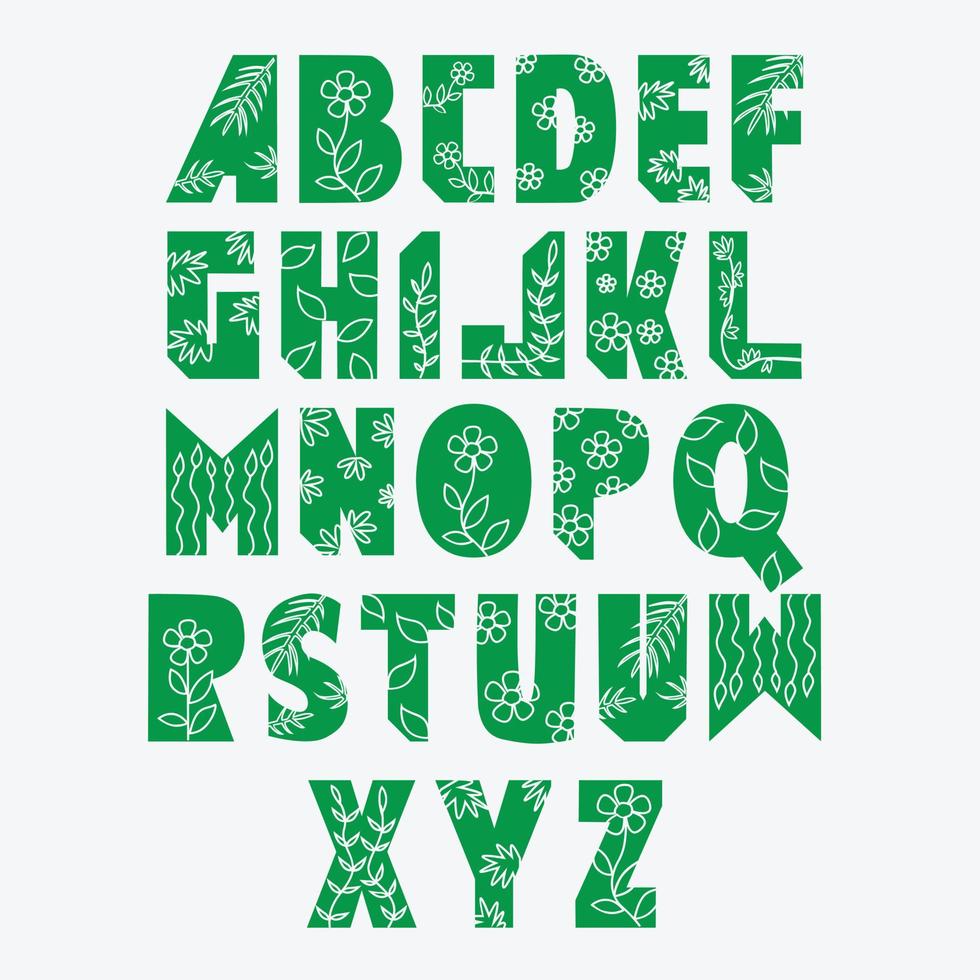 floreale inglese alfabeti vettore illustrazione