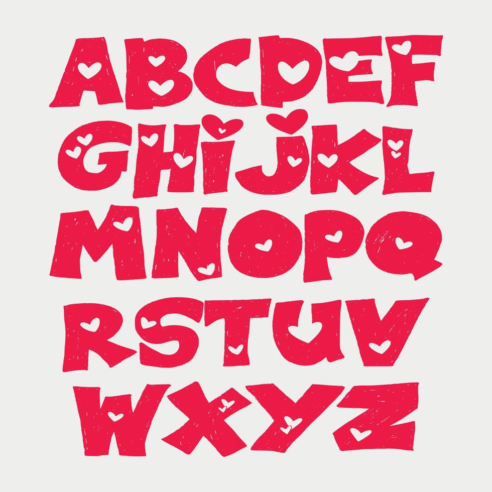 sostanzioso inglese alfabeti vettore illustrazione