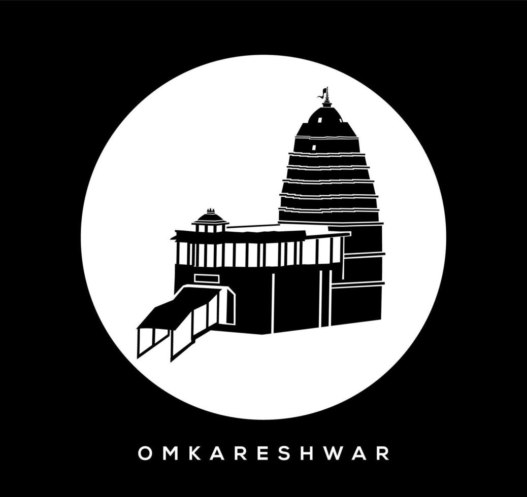 signore shiva omkareshwar jyotirlinga tempio vettore icona. omkareshwar tempio, madhya Pradesh tempio.