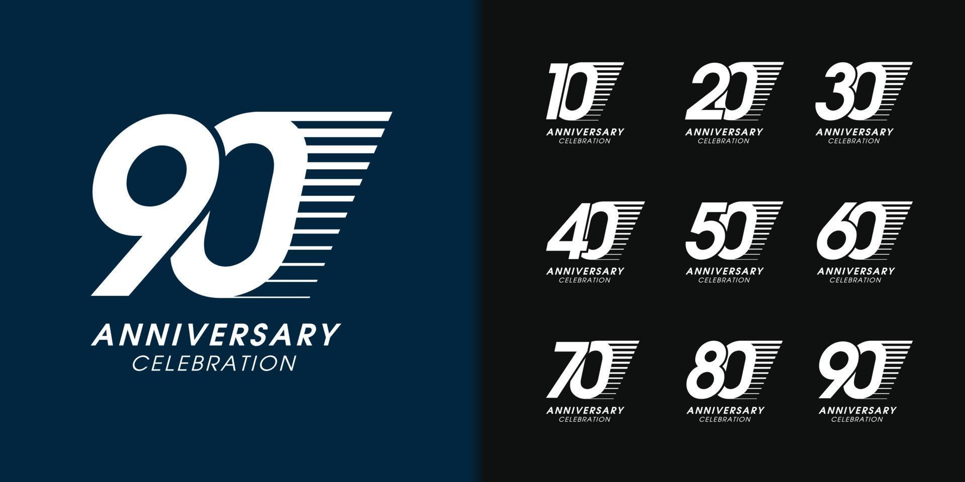 set di logotipo anniversario vettore