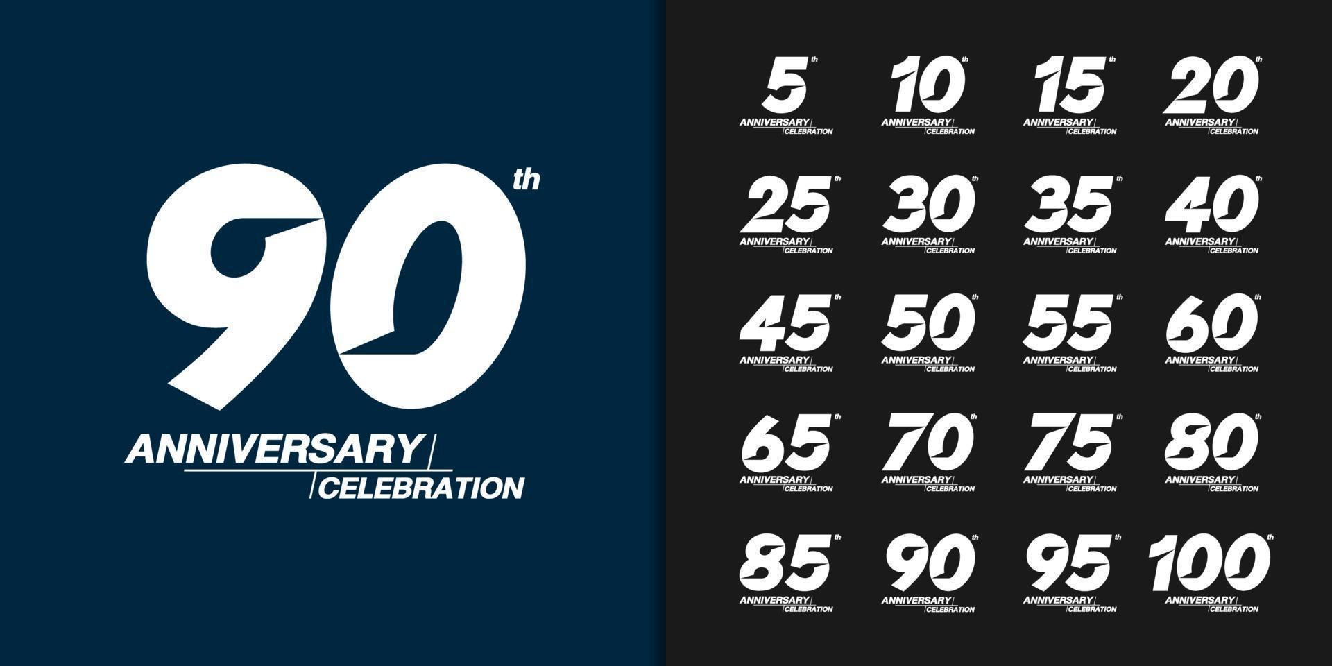 set di logotipo anniversario premium vettore