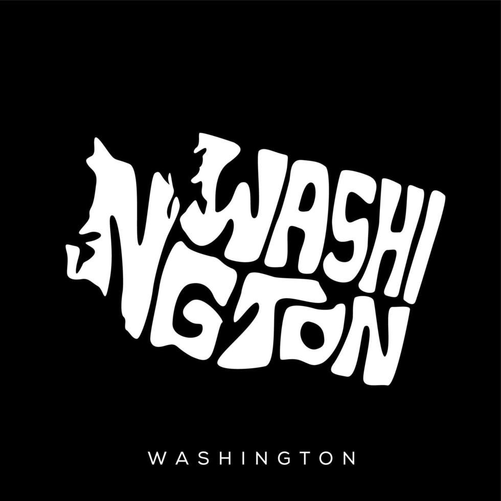 Washington stato carta geografica tipografia. Washington carta geografica tipografia. Washington scritta. vettore