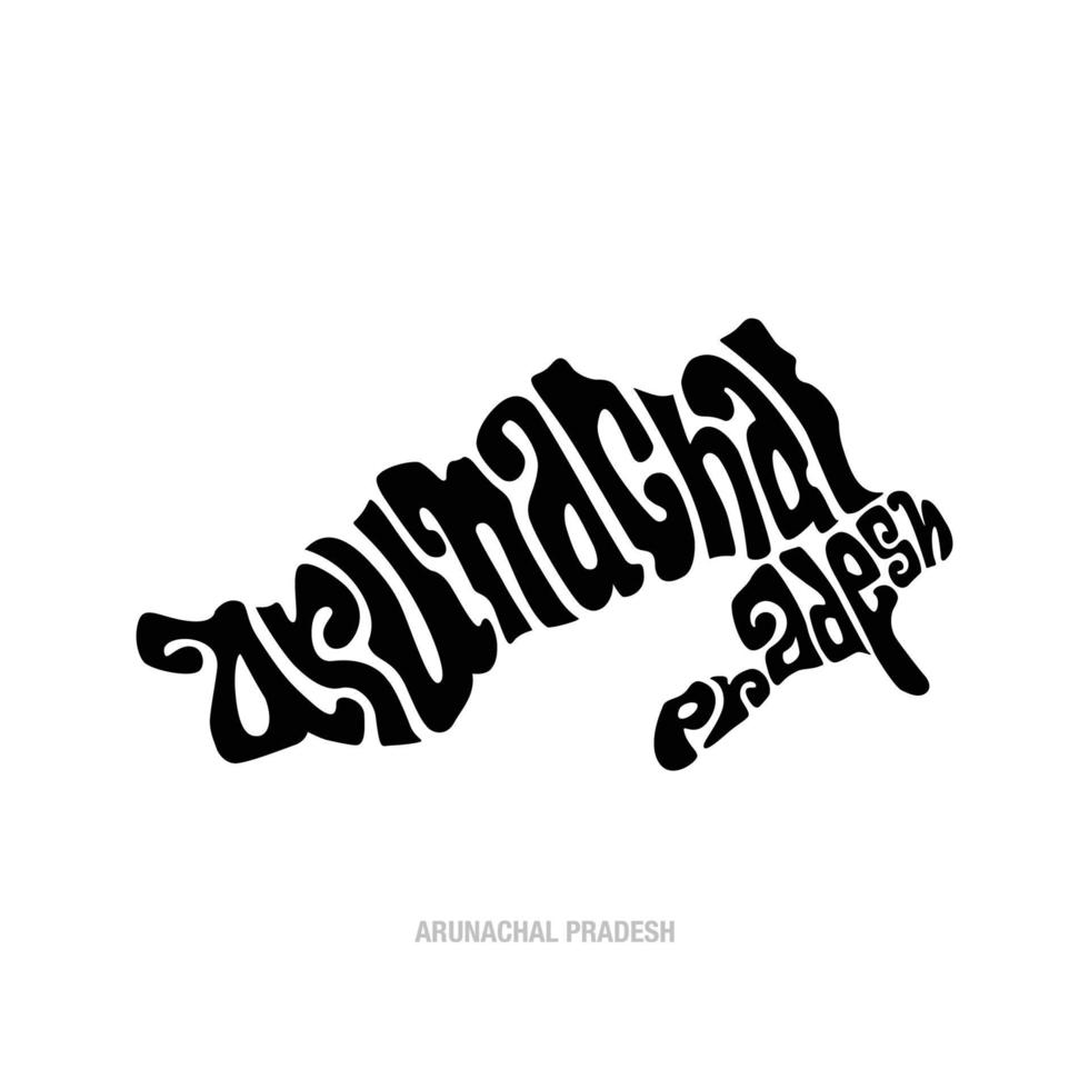 arunachal Pradesh carta geografica scritta. arunachal Pradesh tipografia. vettore