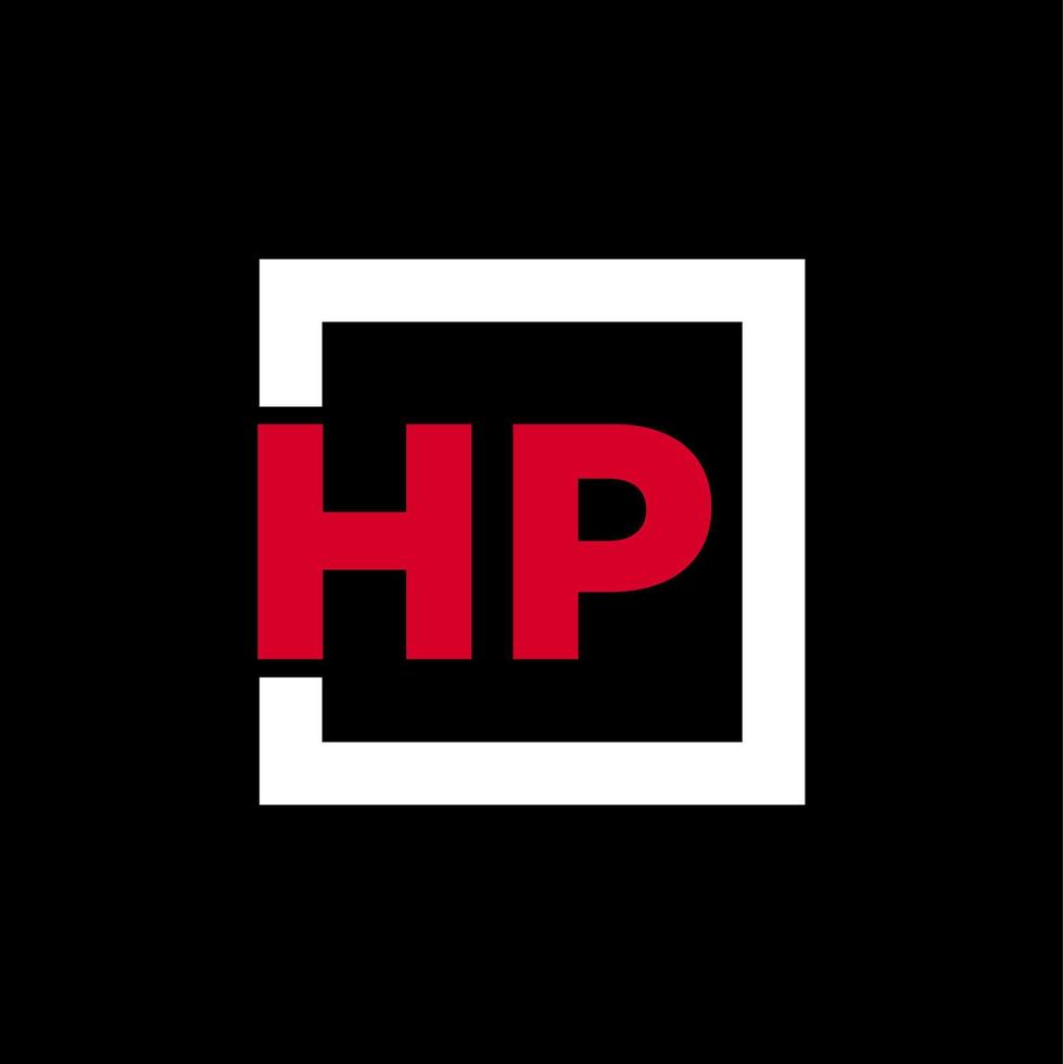 hp azienda nome iniziale lettere monogramma. vettore