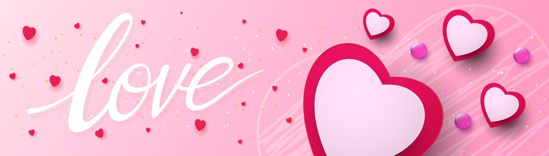 concetto di San Valentino, dolce poster o banner vettore