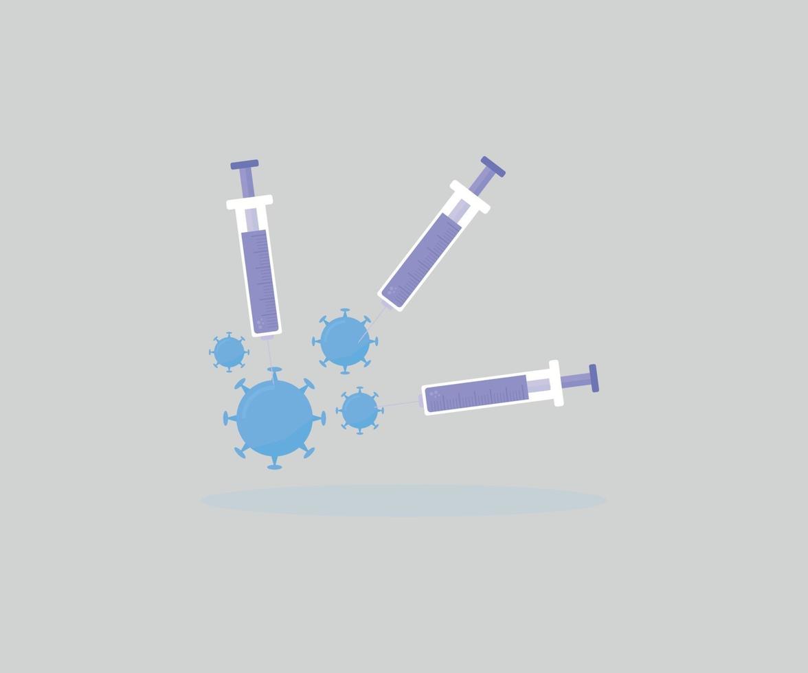 iniezione di vaccino contro il virus corona per combattere con covid 19 vettore