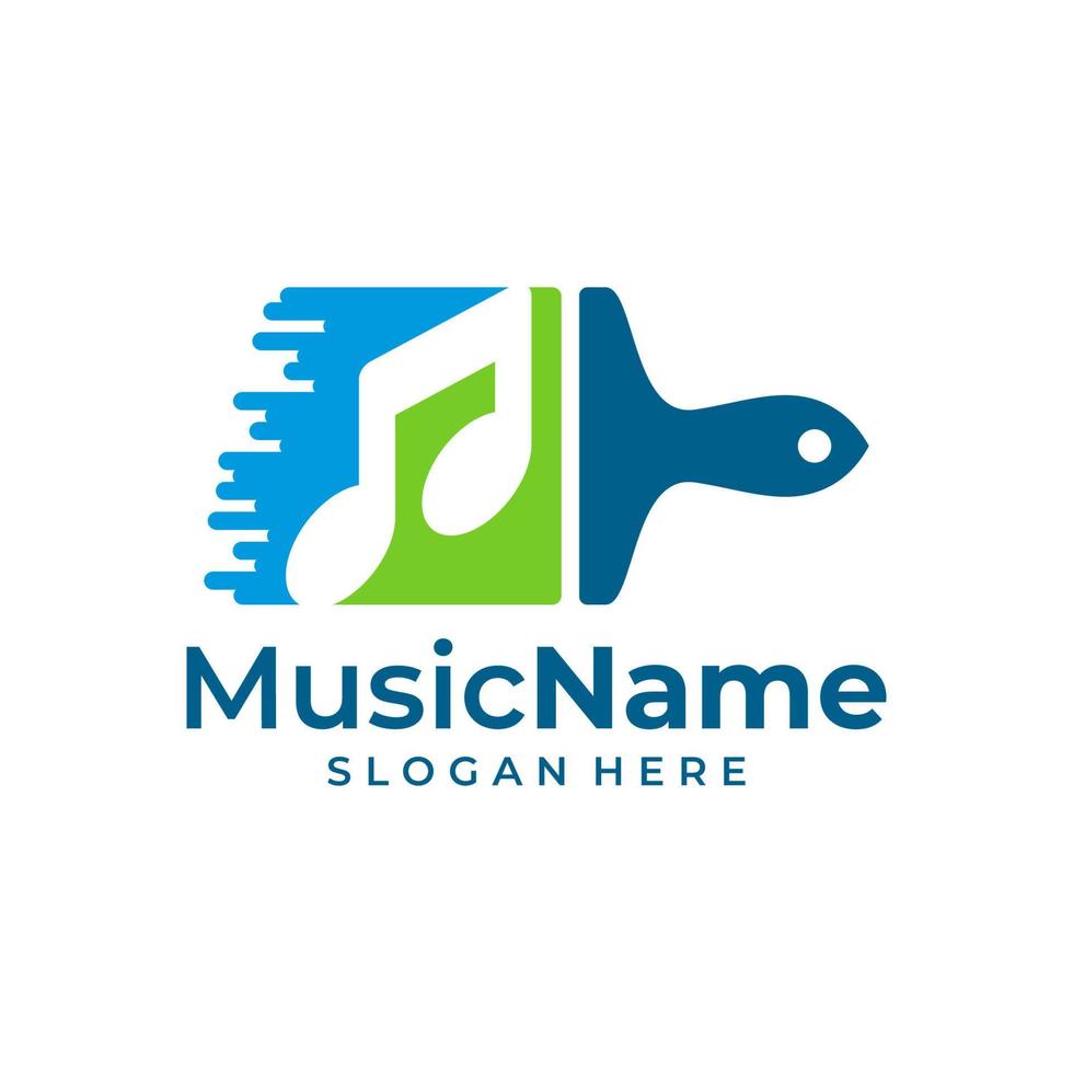 dipingere musica logo vettore. musica dipingere logo design modello vettore