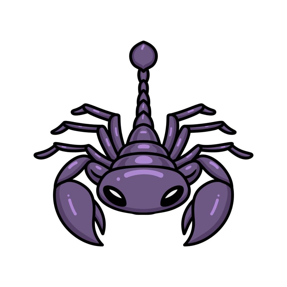carino viola scorpione cartone animato personaggio vettore