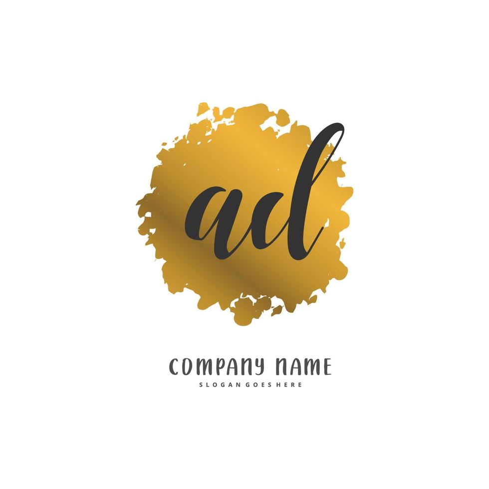 anno Domini iniziale grafia e firma logo design con cerchio. bellissimo design manoscritto logo per moda, squadra, nozze, lusso logo. vettore