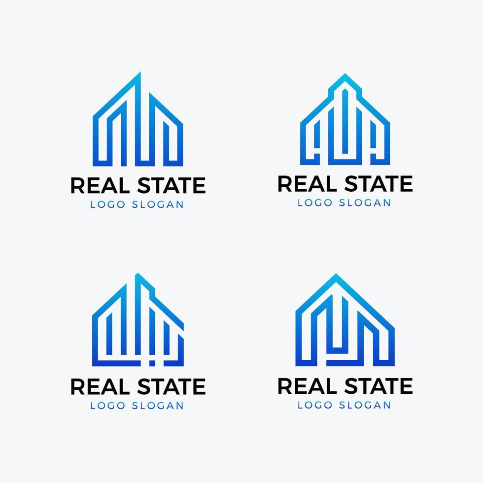 costruzione logo disegno, città edificio logo, Casa vettore logo disegno, vero tenuta logo