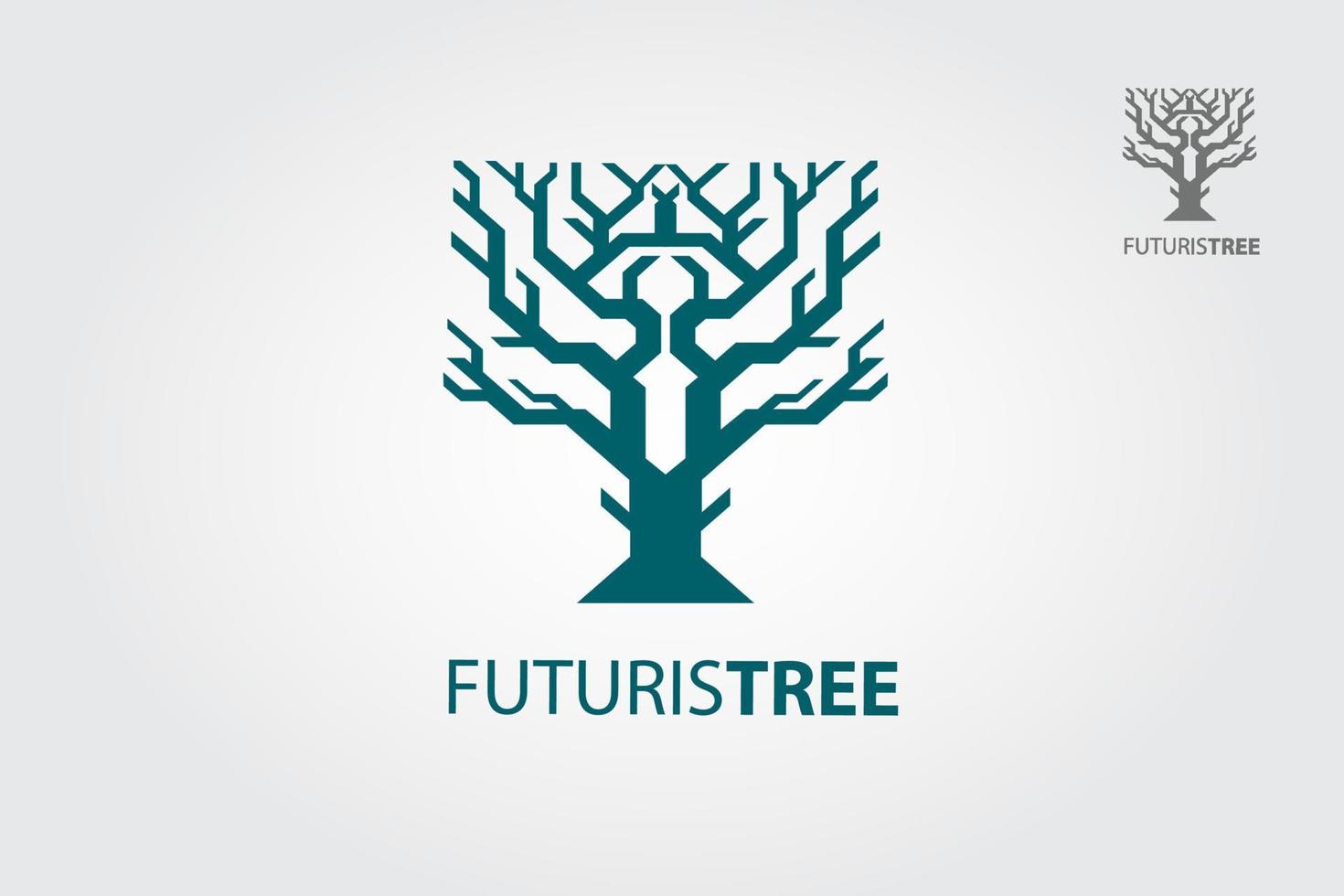 futuristico albero vettore logo modello. il logo è facile per modificare per il tuo proprio azienda nome.