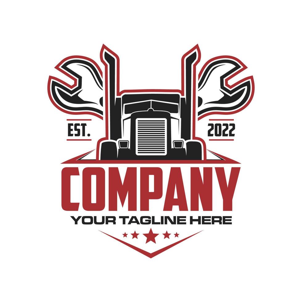 autotrasporti logo - camion trailer logo vettore