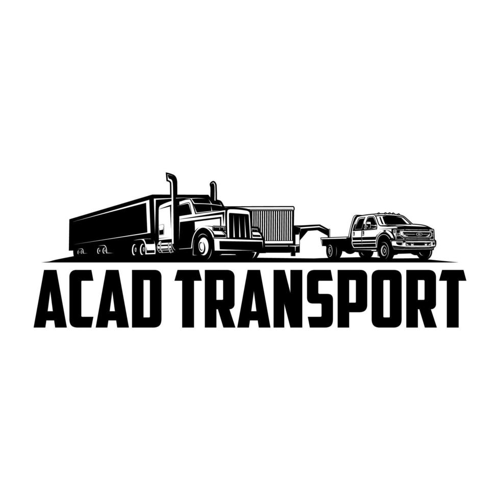 autotrasporti logo - camion trailer logo vettore