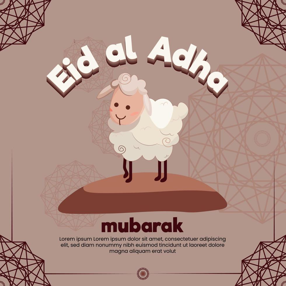 modello di banner per social media del festival islamico eid al adha mubarak vettore