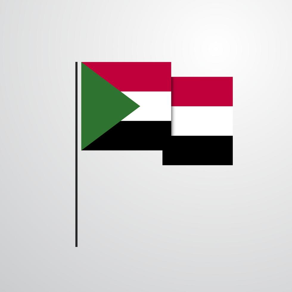 Sudan agitando bandiera design vettore