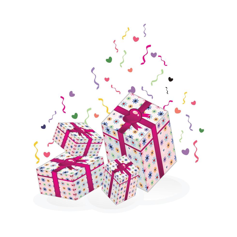 vettore design di mucchio di colorato regalo scatole simboleggiante felicità. sorpresa festa illustrazione