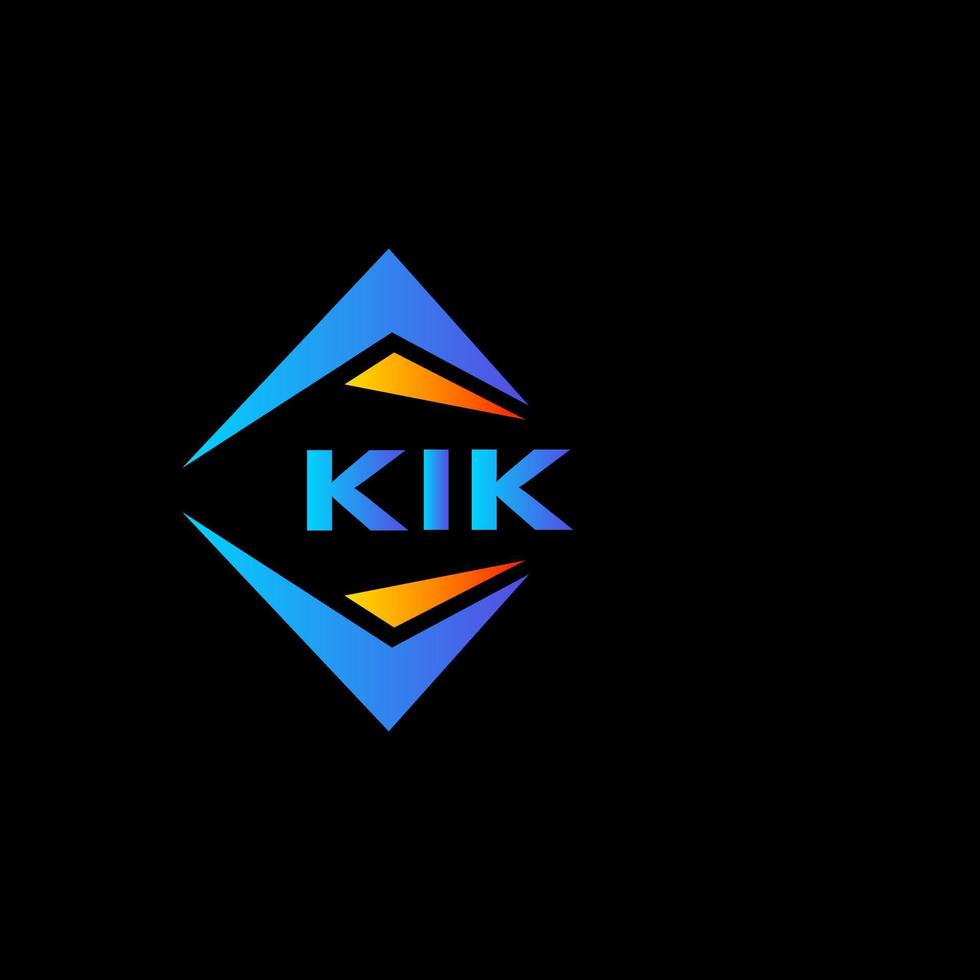 kik astratto tecnologia logo design su nero sfondo. kik creativo iniziali lettera logo concetto. vettore