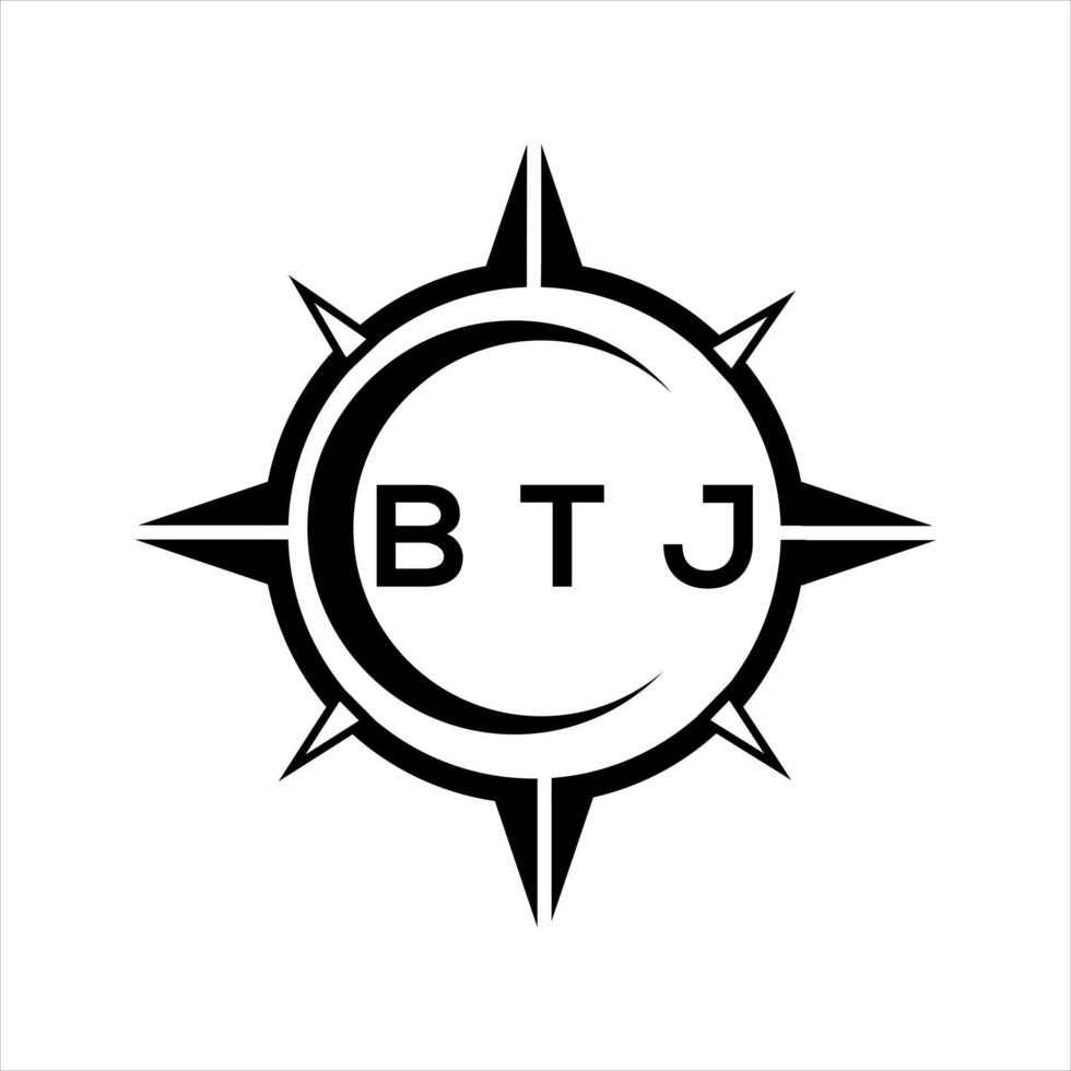 btj astratto tecnologia cerchio ambientazione logo design su bianca sfondo. btj creativo iniziali lettera logo. vettore