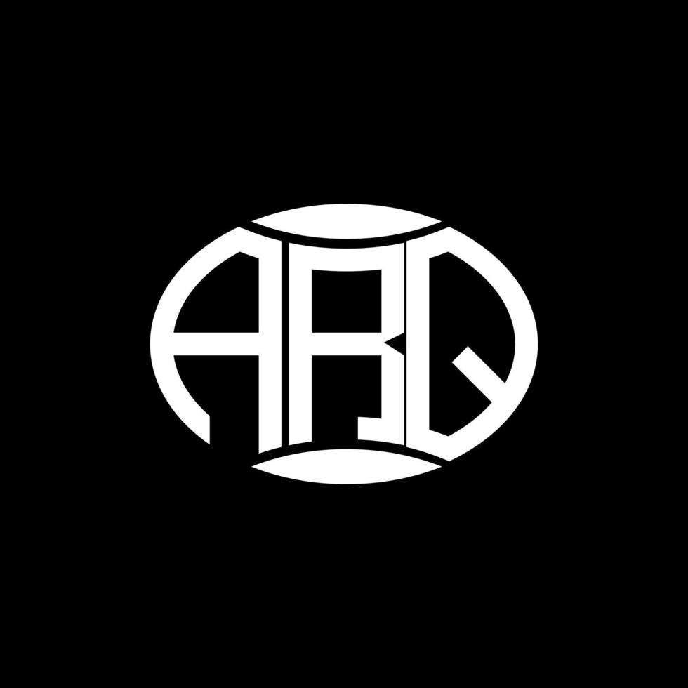 arq astratto monogramma cerchio logo design su nero sfondo. arq unico creativo iniziali lettera logo. vettore
